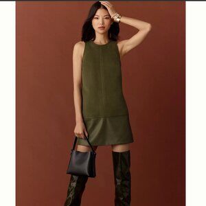 By Anthropologie Faux-Leather Shift Mini Dress